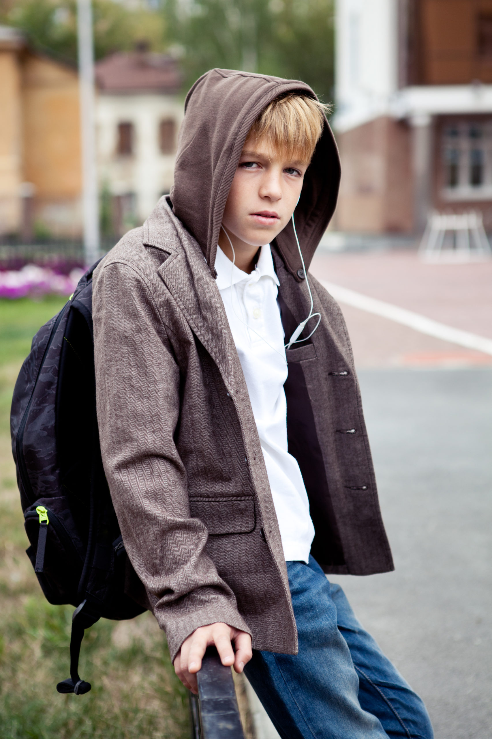 Portrait of sad teenager outdoor